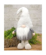 Black &amp; White Buffalo Check Chubby Standing Gnome Plush Figurines Home D... - £20.11 GBP