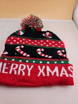 Knitted Hat With 6 Led Lights 3 Modes MERRY X MAS FOR ADULT &amp; 7+ NEW - $9.00