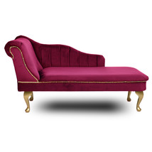Cambridge Chaise Lounge Handmade Tufted Fuschia Pink Striped Longue Accent Chair - £260.97 GBP