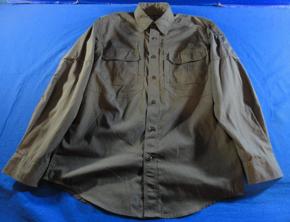 5.11 511 TACTICAL SERIES 72175 GREEN LONG SLEEVE 2 POCKET BUTTON UP SHIR... - $22.94