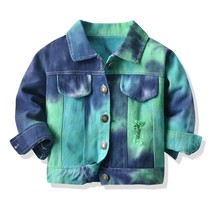 top and top Spring Autumn  Girl Tiedye Denim Jacket Little Kids Boy Casual Coats - £66.65 GBP