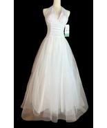 Blondie Nites Linda Bernell White Rhinestone Prom Homecoming Wedding Dre... - $49.49