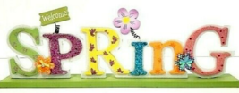 Spring Wood Sign 15.25&quot; x 1.5&quot; x 5&quot; Stand Up - $13.09