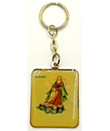 Vintage Guardian Angel Enamel Gold Tone Keychain B-10 - £10.17 GBP