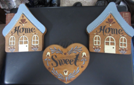 Vintage Home Interiors Wood &quot;Home Sweet Home&quot; Wall Decor - £15.78 GBP