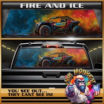 Fire And Ice - Truck Back Window Graphics - Customizable - $55.12+