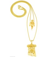 Jesus Larger and Angel Smaller Necklace Set New Mini Pendants with Box C... - $430.37 MXN