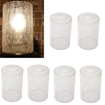 6 Pack Crackle Glass Shade replacement Clear Cylinder for Light Fixture Pendant - £66.46 GBP