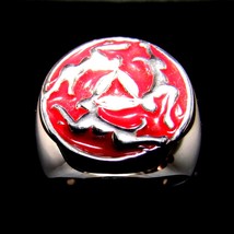 Sterling silver ring 3 Hares in Circle The Tinners Rabbits Celtic Triskelion wit - £67.96 GBP