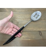 Vtg MCM Slotted Serving Spoon Long Handle Stainless Black Canoe Muffin J... - €18,93 EUR