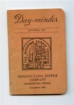 Day Minder Booklet Pennsylvania Supply Co Harrisburg Pennsylvania Octobe... - £14.21 GBP