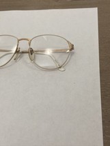 VTG NOS St. Moritz Miranda White &amp; Gold Beige Cat Eye Glasses Frames 55-18-135 - £14.15 GBP