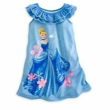 Disney Princess Cinderella Nightshirt Nightgown Pajamas Blue Pink Size 5/6 - £20.92 GBP