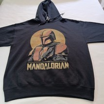 Star Wars The Mandalorian Men's Gray Graphic Hoodie Sweatshirt Jerzees Size L image 7