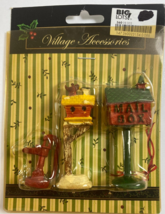 Christmas Village Accessories Water Pump Bird House Mailbox Ceramic Figures - £10.07 GBP
