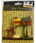 Christmas Village Accessories Water Pump Bird House Mailbox Ceramic Figures - $17.58 CAD