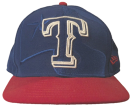 Texas Rangers MLB Logo Red Blue Baseball Wool Fitted Stitched Hat Cap 7 7/8 - £9.91 GBP