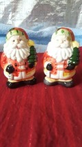 Vintage Ceramic Christmas Santa Salt Pepper Shakers - £11.00 GBP
