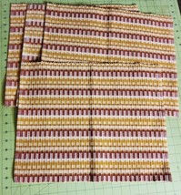 Autumn Colors Warm Harvest Yellow Brown Woven Fabric Placemats Set 4 17.75x14.25 - £21.86 GBP