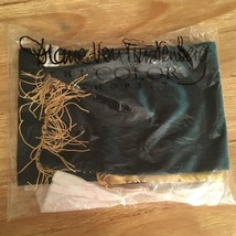 Vtg Diane Von Furstenberg The Color Authority Teal Velvet Scarf Gold Fringe Nos - £19.75 GBP