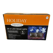 Halloween Holiday Inspirations 20 Ct LED Ghost Lights 7 Ft String - £8.06 GBP