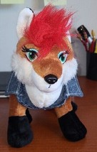 Ganz Webkinz Rockerz Fox Foxy Beat Embroideref Jean Jacket Red Hair 10x9 - $21.20