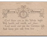 Christmas Wreath Scroll Poem Ribbon DB Postcard Z5 - $2.92