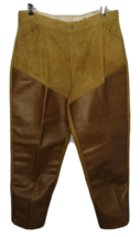 Vintage 60s Men&#39;s Heavy Canvas Leather Hunting Brush Field Pants USA 38 X 30 - £51.85 GBP