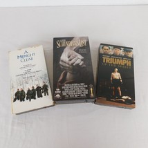 Lot of 3 WWII VHS Movies Schindlers List Midnight Clear Triumph Spirit INSPECTED - £10.67 GBP