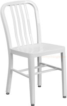 Mid-Century White &#39;Navy&#39; Style Dining Chair Cafe Patio Restaurant In-Out... - £116.83 GBP