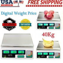Digital Weight Price Scale 88LB/40KG Computing Food Meat Scale Produce Deli - £39.86 GBP