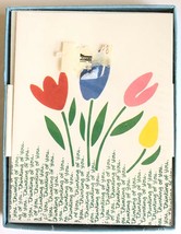 Vintage Sangamon Social Notes Note Cards &amp; Envelopes Tulips Pack of 8 - £15.03 GBP
