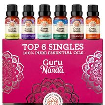GuruNanda Essential Oils Set for Diffusers, 100% Pure, Aromatherapy, Massage, Sk - £23.71 GBP