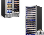 24 Inch Wine And Beverage Refrigerator And Wine Cooler Dual Zone 180 Bot... - $3,706.99