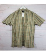 Gap Mens Light Brown Green Plaid Short Sleeve Button Down Shirt Size XL NWT - $27.06 CAD