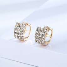 18k Layered Real Gold Filled Iced Cut Huggies hoop Earrings - $11.65