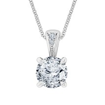 Luccicante 2.65CT Moissanite Pendente Solitario Collana 14K Placcato Oro Bianco - £117.82 GBP