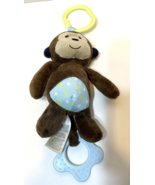 Carters Chime and Chew Crinkle Monkey Teether Plush 8&quot; Stuffed Baby Toy ... - £8.35 GBP
