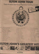 * 1974 Elton John Poster Type Tour Ad With Dates - £9.58 GBP