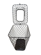 Black Metal Wire Mesh Wastebasket Trash Can With Lid - $26.18