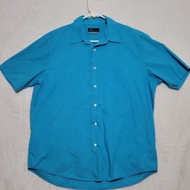 John Ashford Men&#39;s Shirt Size L Large Blue Button Up Short Sleeve Casual - £13.51 GBP