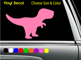 T Rex Jurassic Park Cute Dino Decal Laptop Car Window Sticker Choose Size Color - £2.26 GBP+