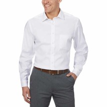 Kirkland Signature Men&#39;s White Comfort Sportshirt Comfort Stretch Spread Collar - £24.71 GBP