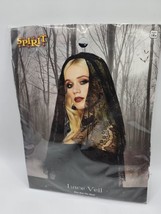 Spirit Halloween Black Lace Veil Goth Bride Witch - £5.22 GBP