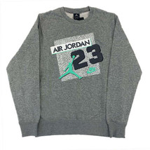 Jordan Mens Aj 23 Jumpman Logo Sweatshirt Color Light Grey/Green Size Large - £72.04 GBP