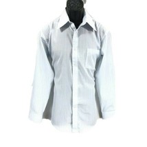 Valdise Men&#39;s Light Blue Dress Shirt Striped Long Sleeve Size 15 - 15.5 ... - £14.33 GBP