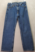 Levi&#39;s 505 Jeans Mens Sz 36/30 Blue Denim Cotton Pockets Flat Front Straight Leg - £19.55 GBP