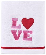 MSRP $26 Hearts Embroidered Hand Towel White Size 28&quot;x16&quot; - $226.70 MXN