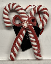 Christmas Candy Cane Peppermint Christmas Ornament Striped Baking Santa Red - $6.90