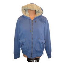 Pink Soup Women&#39;s Blue Hooded Jacket with Faux Fur Lining Size: 2 X - $24.99
